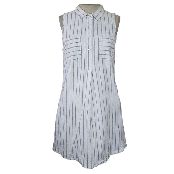 BCBGeneration White Striped Sleeveless Dress Size Small - Picture 1 of 5